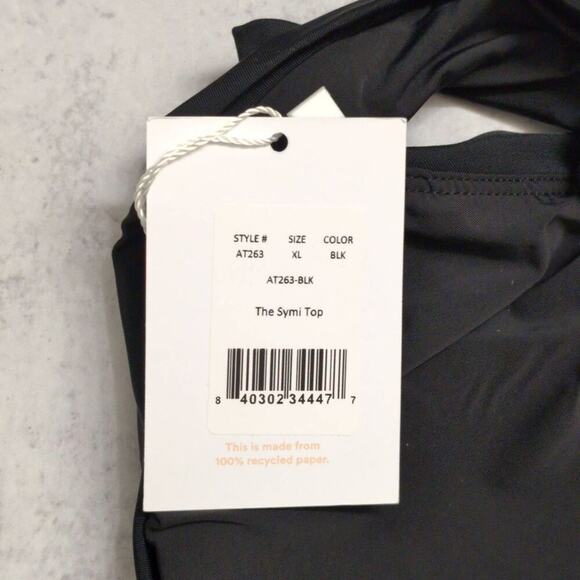 NWT Andie Black Symi Bikini Top Ruched Adjustable Straps Womens Swimwear XL - Picture 9 of 9